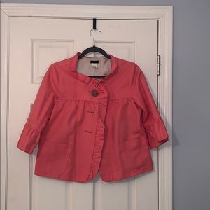 Salmon colored J Crew over coat/ blazer